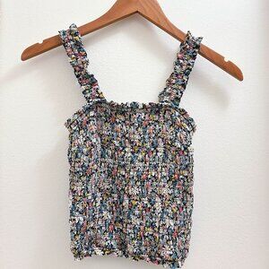 [SOLD] Abercrombie & Fitch smocked tank top cropped floral size XS
